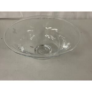 Simon Pearce Hand Blown Clear Glass Flared Centerpiece Bowl Signed 10" Wide